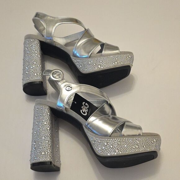 BRAND NEW GBG LOS ANGELES JEWEL STRAPPY HEELS  SANDALS R3 - Picture 10 of 15